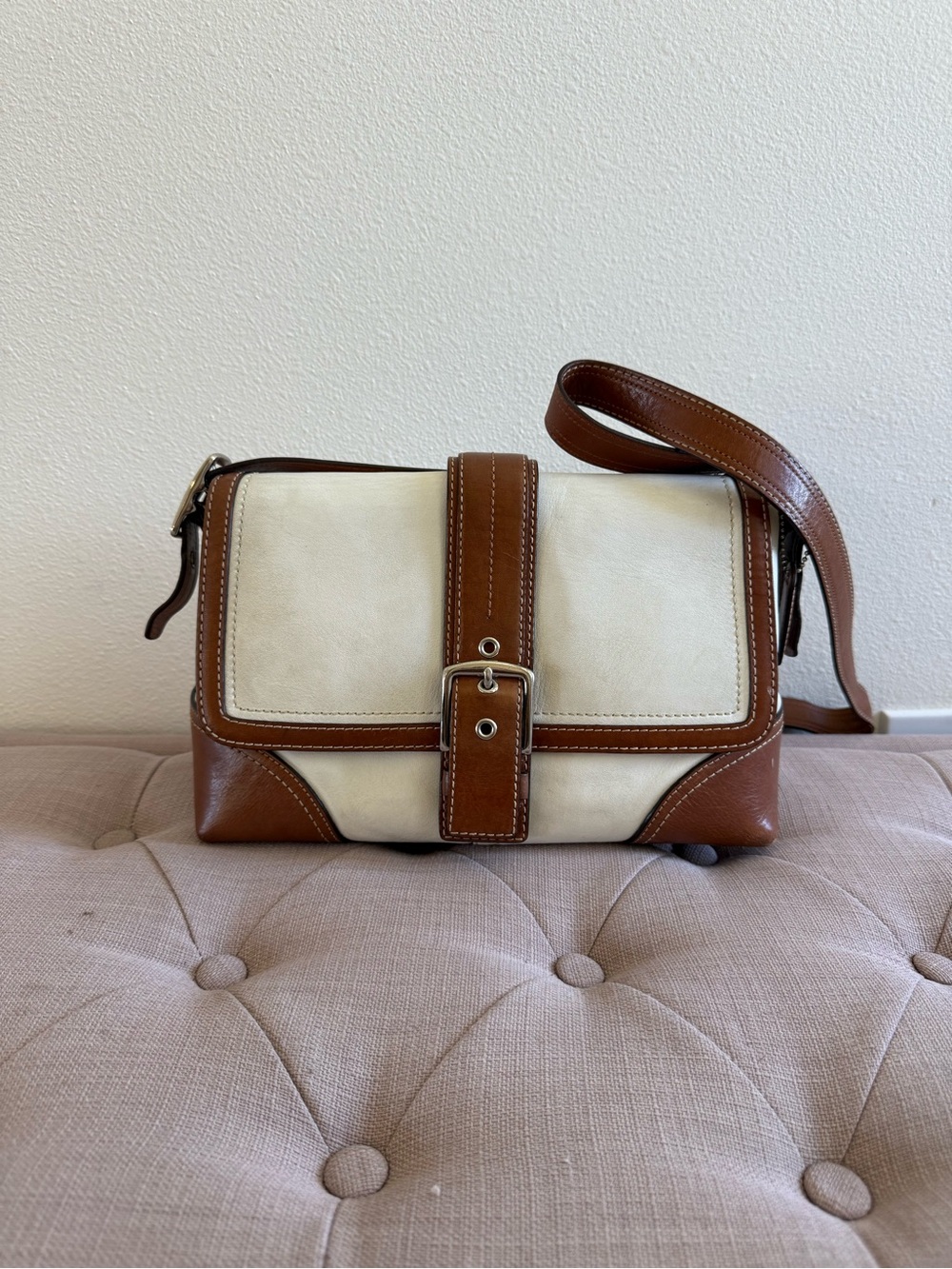 Authentic Y2K Coach Crossbody Cream and Brown